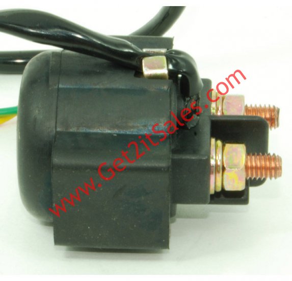 STARTER SOLENOID RELAY Fits 49-250cc Scooters, ATVs, GoKarts, Motorcycles, 2 Pin Jack Wire L=9" - Click Image to Close