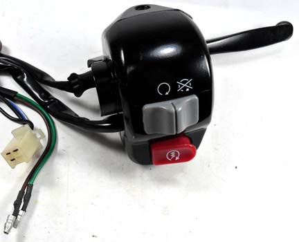 Handlebar Switch (Right Hand) w/Mirror Mount 3 Pins in 4 Pin Male Jack + 2 Wires