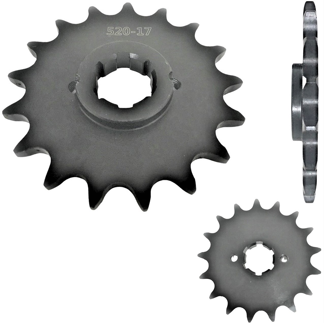 Front Sprocket #520 17th ID-21/25mm, BOLT C/C-36mm, W=11mm including collar.