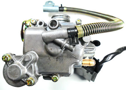Keihin Style PD18J Carburetor with booster pump TOP QUALITY - Best Value Intake ID=18 OD=28 Air Box OD=38mm Fits Most 49-90cc Scooters With GY6 Belt Drive Motors