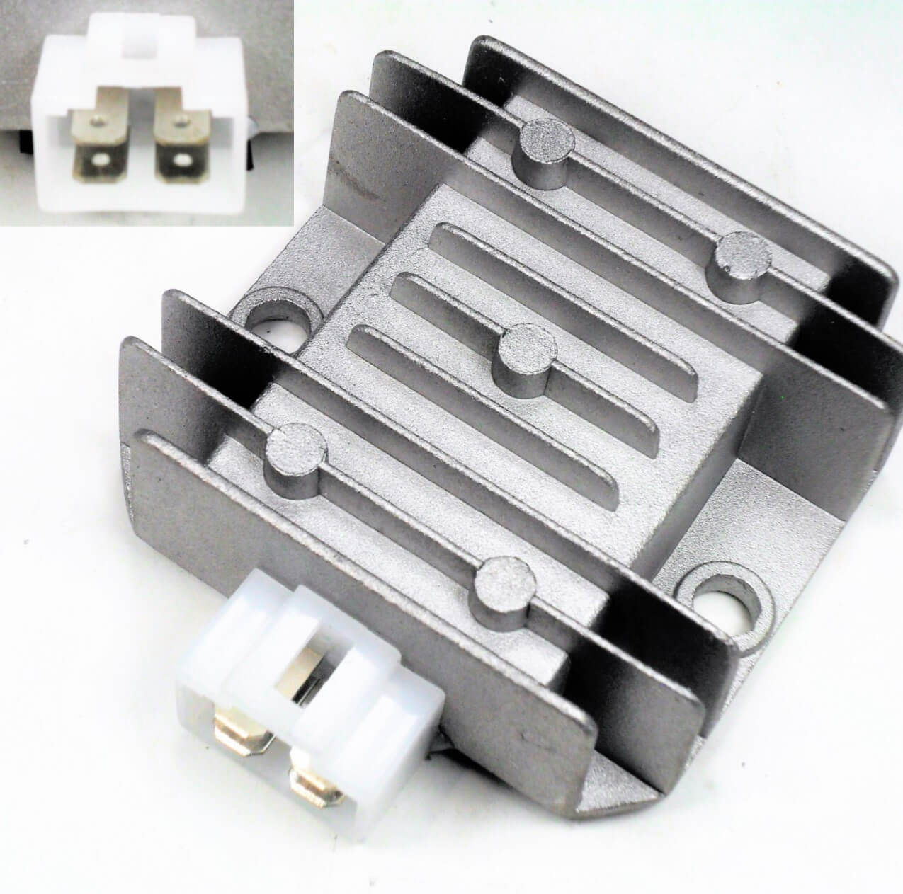 Voltage Regulator Rectifier 110-125cc Chinese ATV, SCOOTERs 4 Pins in 4 Pin Jack 66x72 Bolts Ctr to Ctr 55mm