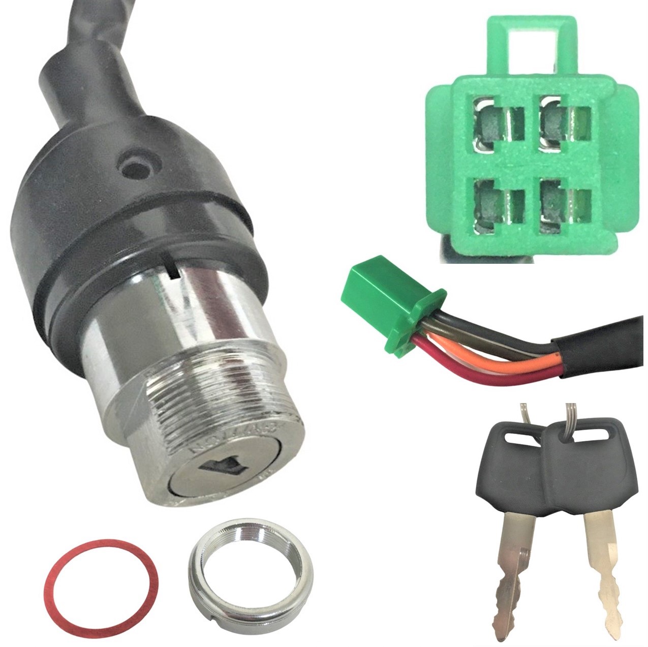 Ignition Switch Fits Many Chinese ATVs 4 Pins in 4 Pin Male Jack