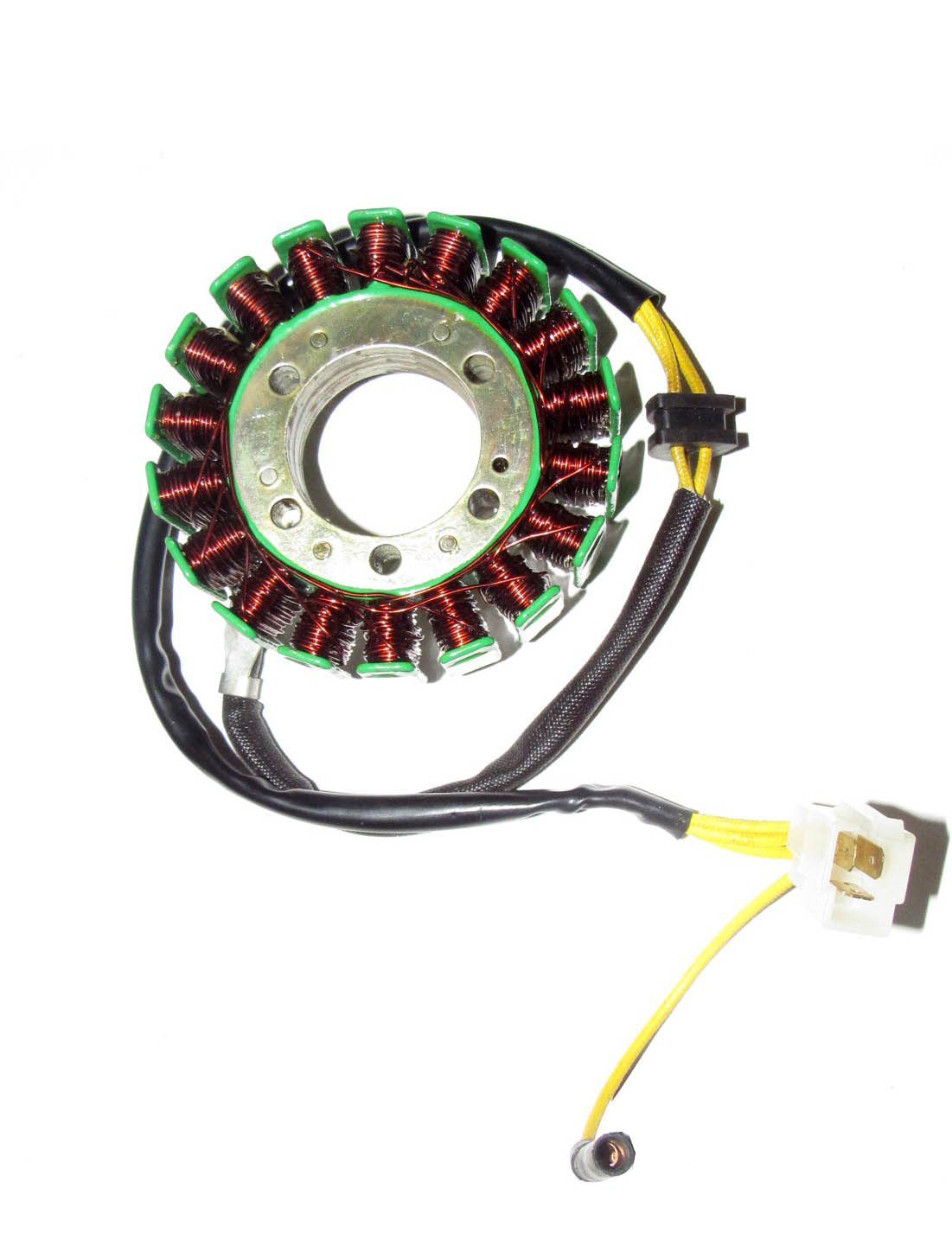 Stator 250cc 4-Stroke CF250, CN250 + Others 18 Coil OD=103 ID=42 H=28 Bolts c/c=52 3 Pin in 3 Pin Female Jack + 1 Wire
