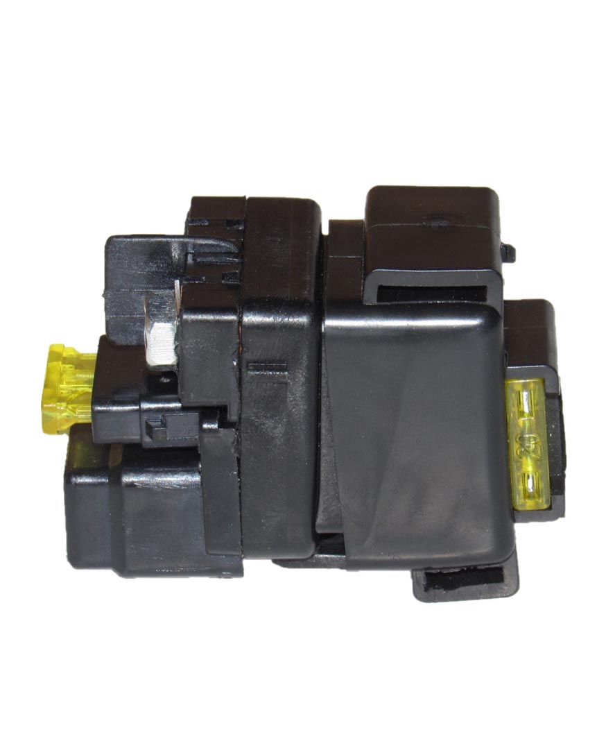 STARTER RELAY W/20 A FUSE Square Body Fits Many 250cc+ SCT-ATV-UTV 4 Pins in 4 Pin Jack - 2 Terminal 47x56 + Spare Fuse