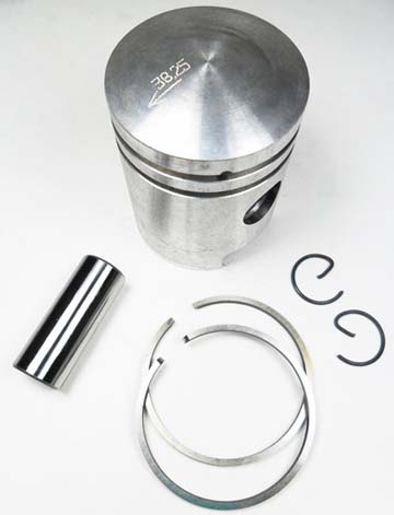 PISTON KIT 49cc 2-stroke B=38.25mm P=12mm H=47mm Ctr Pin To Top=23mm Puch Maxi 1ST OS