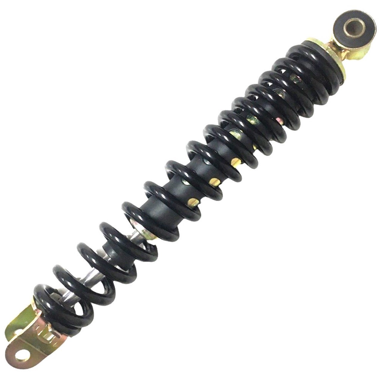 Rear Shock Eye c/c=11 1/2in Spring Ht=9in Spring OD=44mm Spring Thickness=8mm Bolt ID Top=10 Bottom= 8.5mm
