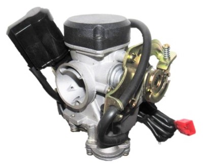 Runtong CVK PD18J Carburetor with booster pump Intake ID=18 OD=28 Air Box OD=39mm Fits Most 49-80cc GY6 Belt Driven Scooters