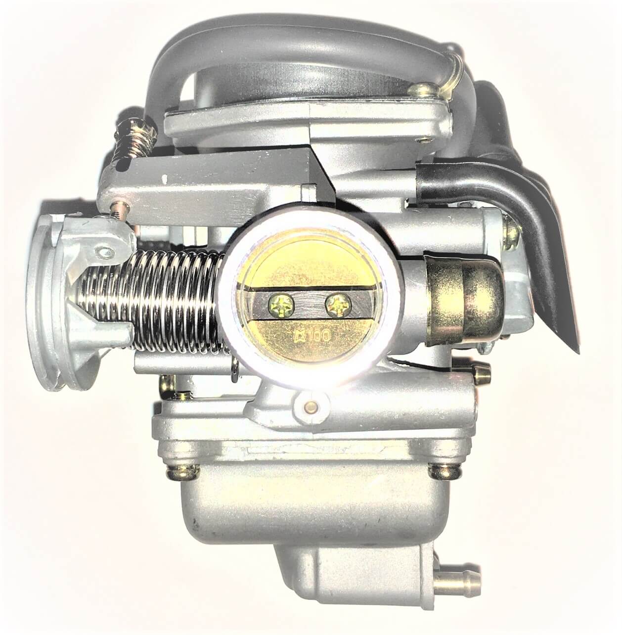 Kei Hin Style Carburetor Manual Choke 150-250cc Fits E-Ton Yukon YXL150, CXL150, Viper RXL150R ATVs & Beamer R4-150, Matrix 150 Scooters + Others Intake OD=32mm, Air Box OD=42mm
