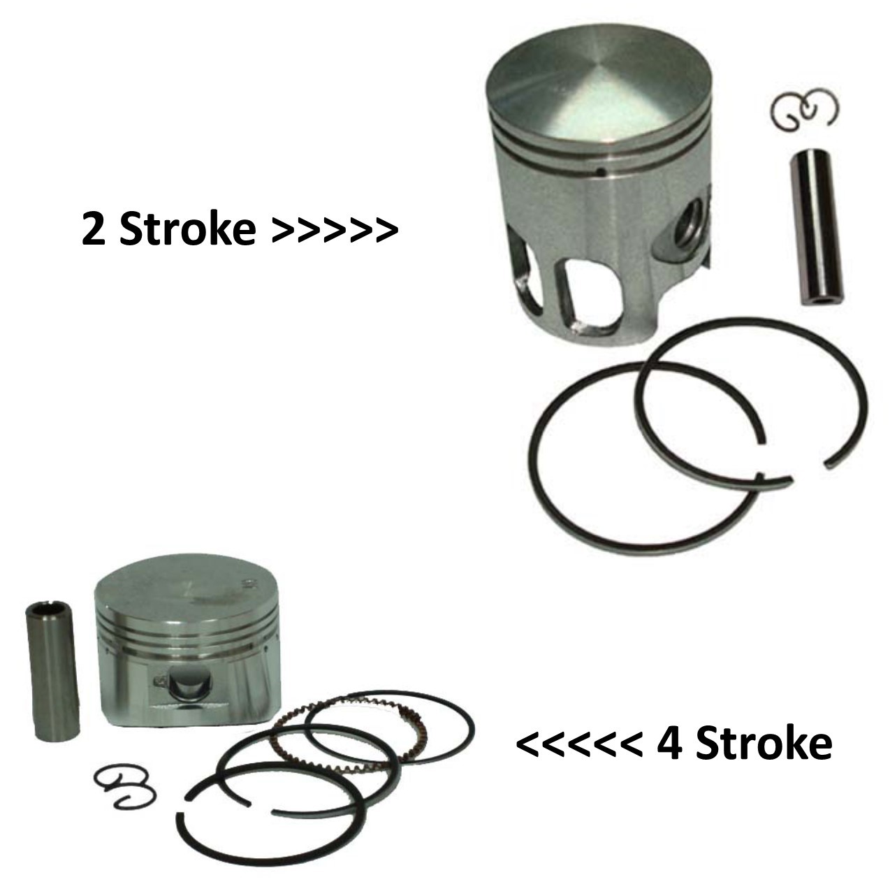 Piston Kits (2 and 4 Stroke) GY6,QMG,Honda Type,CG,Jog,+More For 40-260cc Engines