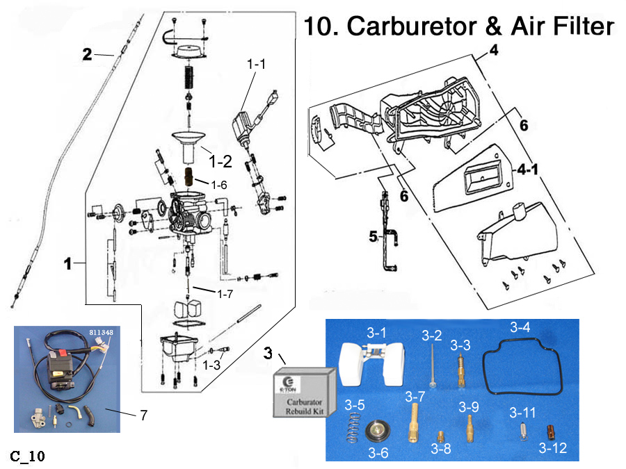 Carburetor - Air Box and Throttle Cable