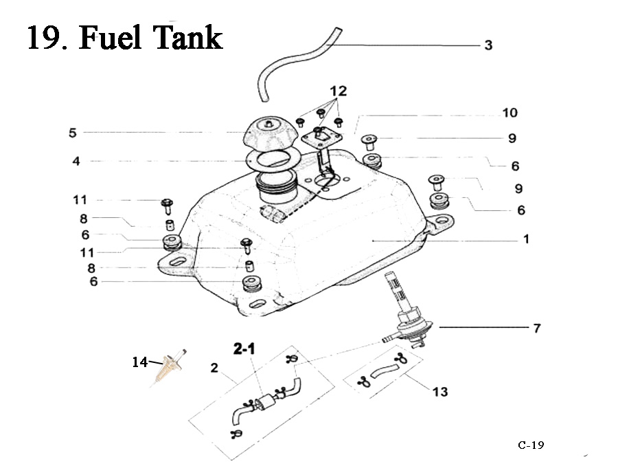 Fast Shipping on E-Ton Yukon YXL150cc ATV Fuel Tanks-Gas Caps-Fuel Valves (Petcocks) + other fuel related parts