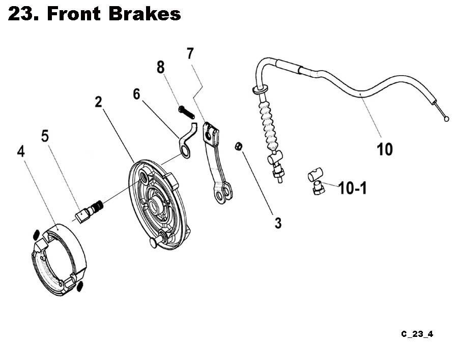 Fast Shipping-Eton Viper RXL150R09 ATV Front Brakes Shoes, Cables, and Other brake parts
