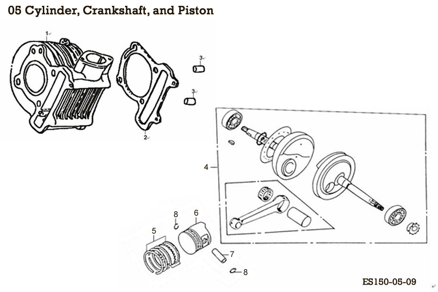 Cylinder Kit, Piston Kit, Crankshaft