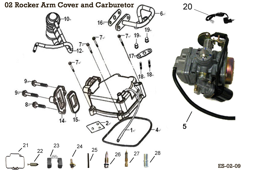 Carburetor and Head Cover