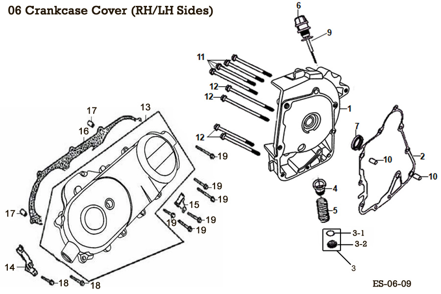  Crankcase Cover (RH and LH Sides)