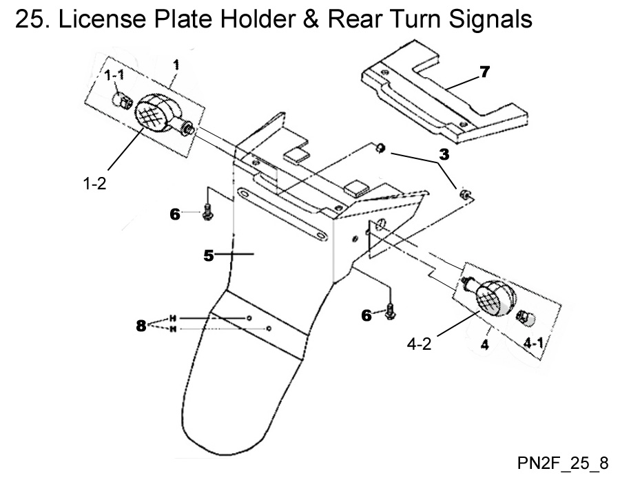 License Plate Holder Rear Turn Signals