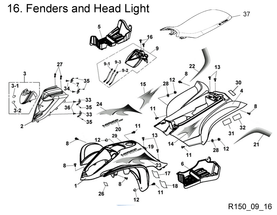 Fenders and Headlight