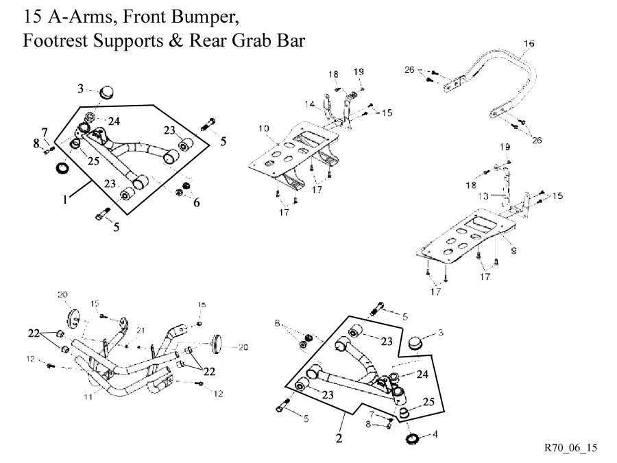 Bumper, Footrest, A-Arms and Grab Bar (2009-2013)
