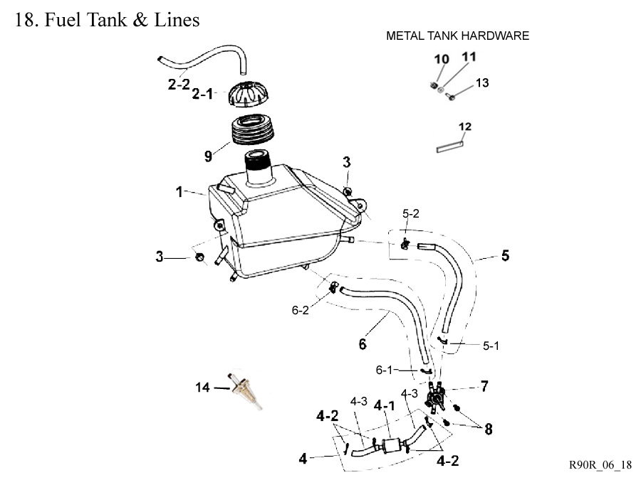 Fuel Tank, Filter and Lines