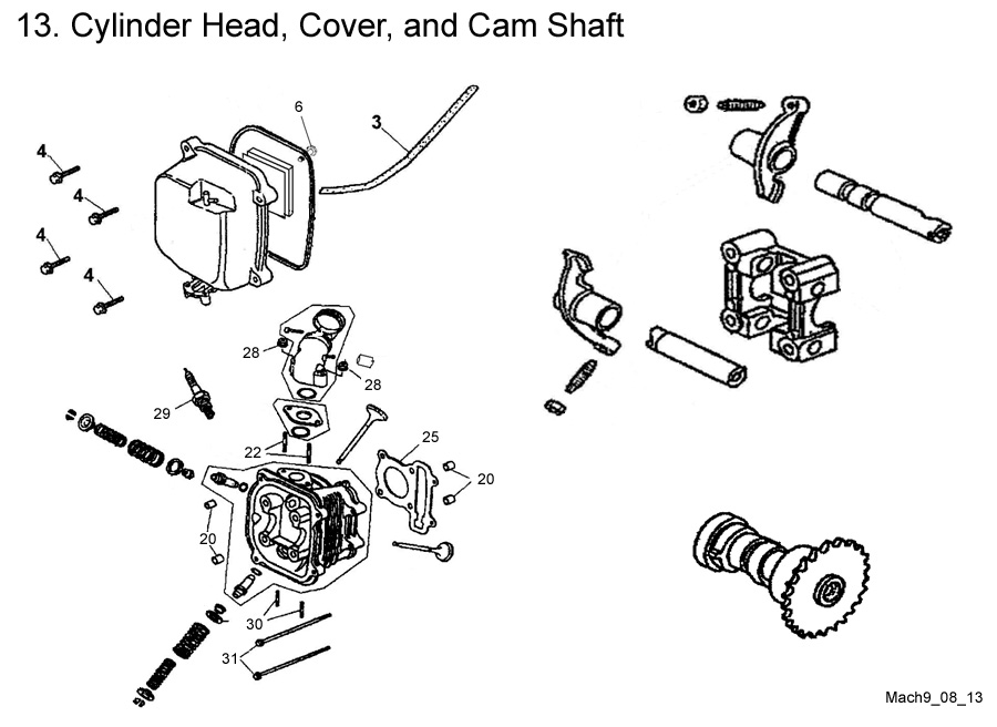 Cylinder Head, Cover, and Cam Shaft