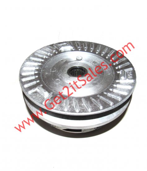 Rear Drive Clutch-Driven Pulley Fits Most 250-300cc GY6 Chinese ATVs, GoKarts, Scooters, UTVs Bell ID=135 Shaft=15 Splines=19 - Click Image to Close