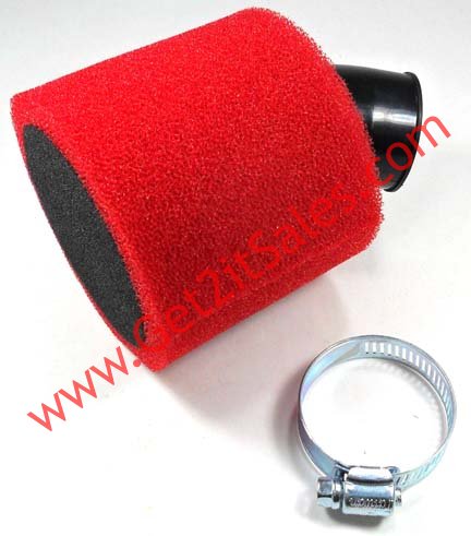 Air Filter 2 Stage ID=38mm OD=92mm, Filter Body Length=75mm 45deg Angle - Click Image to Close