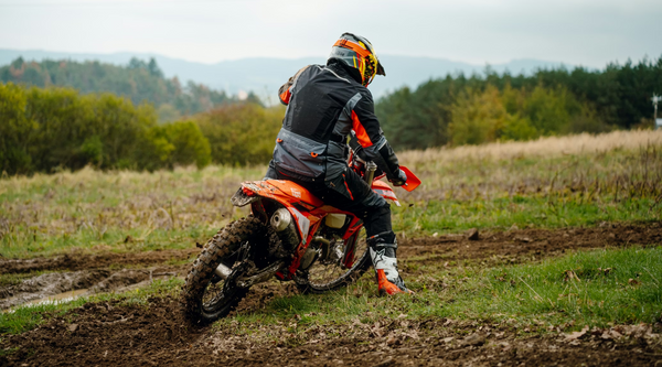 Rider on a 125cc dirt bike