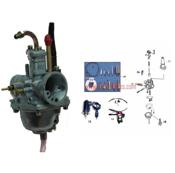 Mikuni Type 18-22mm 2 Stroke 49-100cc - Eton, Polaris, Adly, & Others