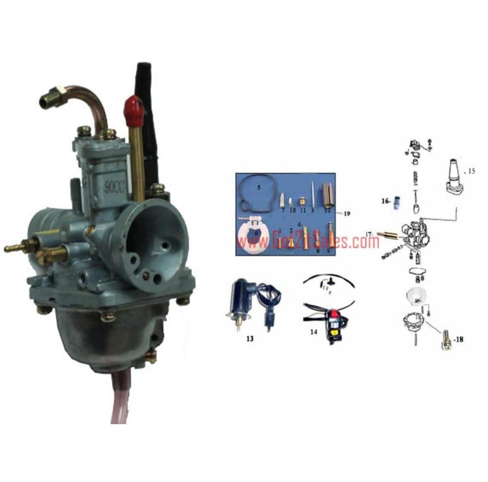 Mikuni Type 18-22mm 2 Stroke 49-100cc - Eton, Polaris, Adly, & Others