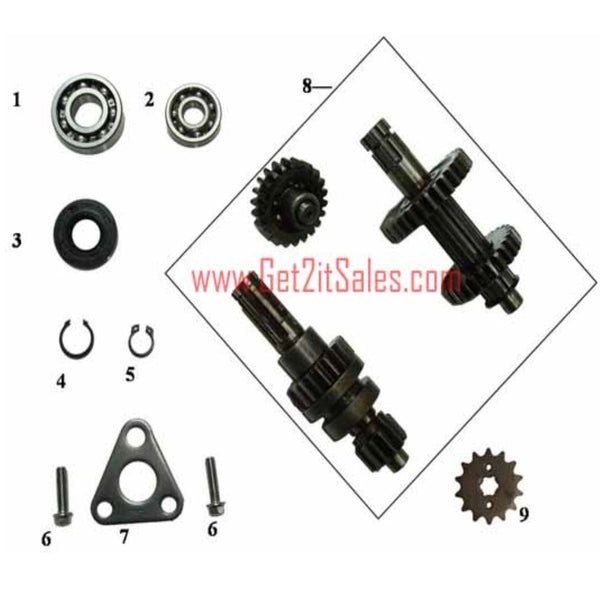 Transmission Gears (Automatic with Reverse), 70cc ATVs & Dirtbikes