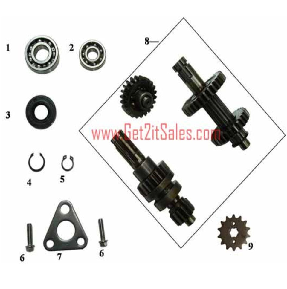 Transmission Gears (Automatic with Reverse), 125cc 54mm ATVs & Dirtbikes