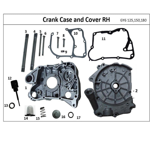 GY6 125cc, 150cc, 180cc - Right Crankcase - Cover