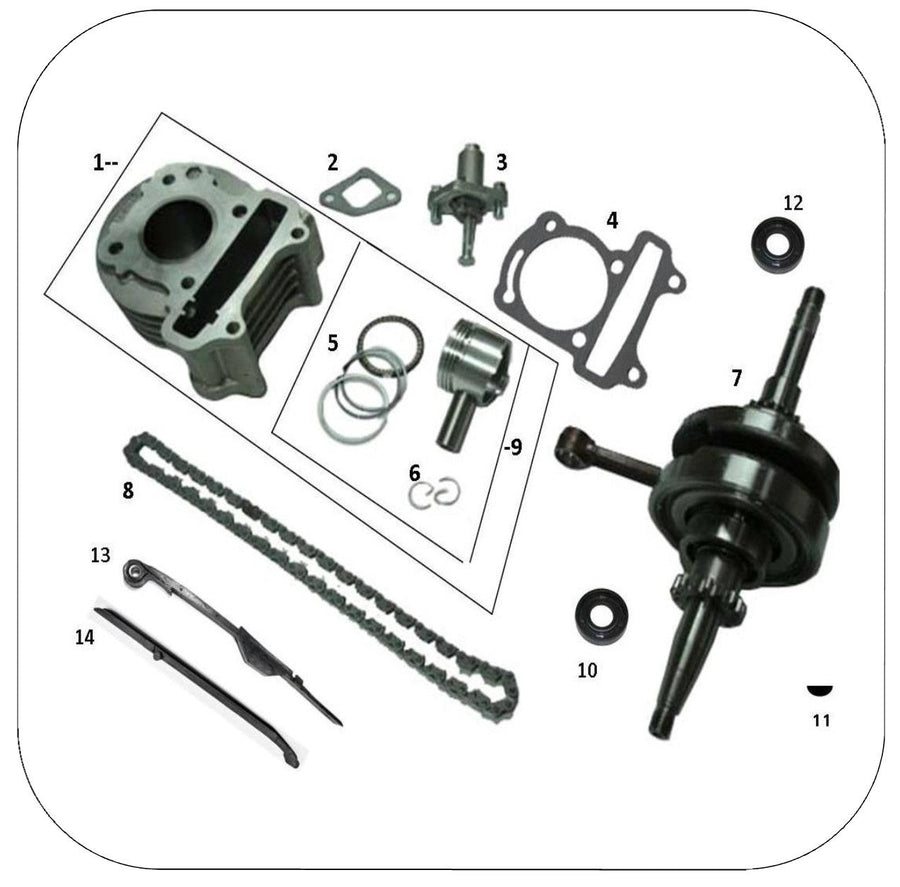Two Wheel Engine Parts Replacement Parts for ATVs, Dirt Bikes, Scooters, Mopeds, & Go-Karts ...