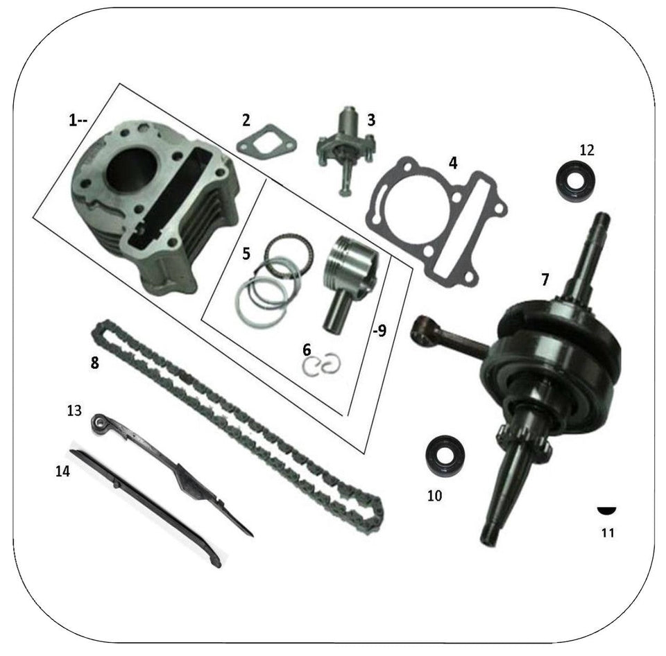 Engine Parts & Diagrams - Scooters, ATVs, Dirt Bikes, & GoKarts