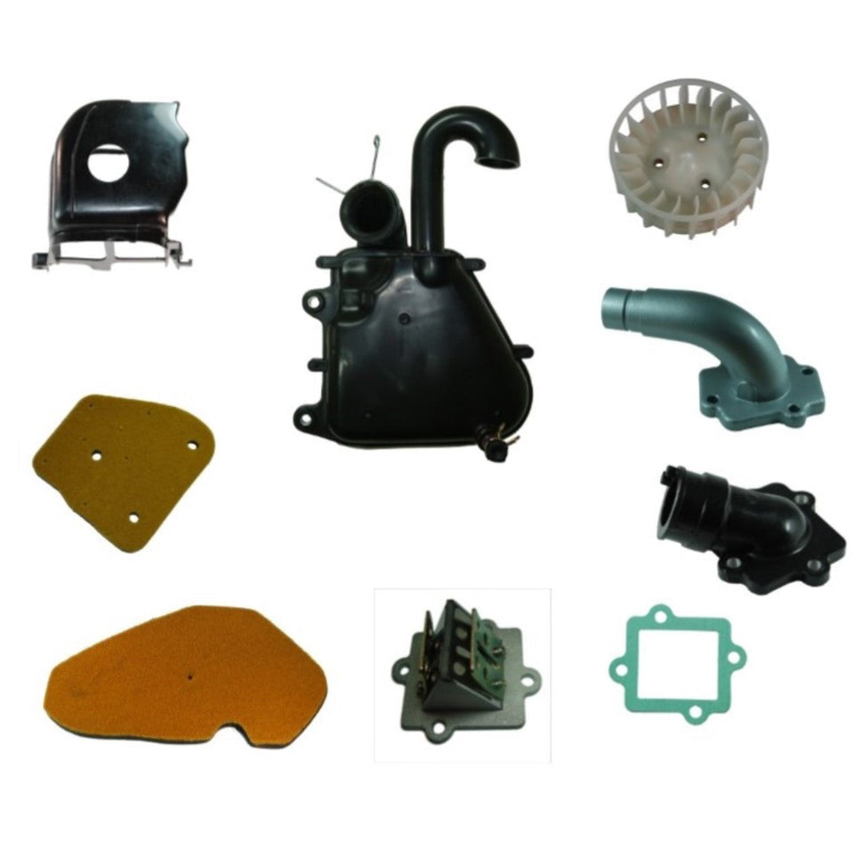 2 Stroke 49-100cc - Air Box - Intakes Reed Valves - Fans