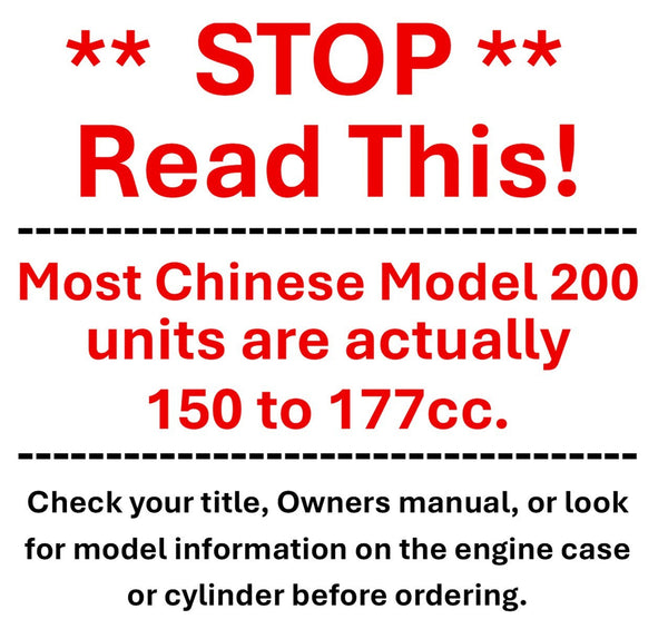 GY6125-200cc Need To Know!                We show the specs. Measuring the part will make sure that you get the right part the first time.