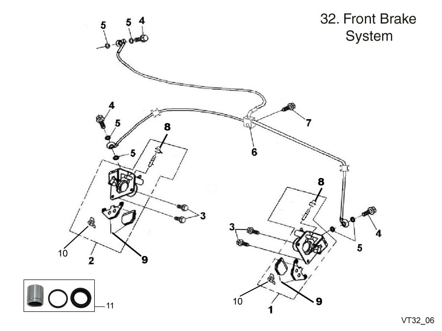 ATV & UTV Parts > Eton> Vector 250, VXL-250 (Vin: LRA) >  Front Brake System
