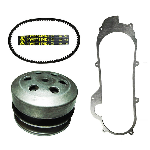 Rear Clutch, Belt & Gasket GY6 50cc 49cc QMB139 Short Case 4 Stroke Scooters