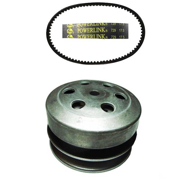 Rear Clutch and Drive Belt GY6 50cc 49cc QMB139 Long Case 4 Stroke Scooters