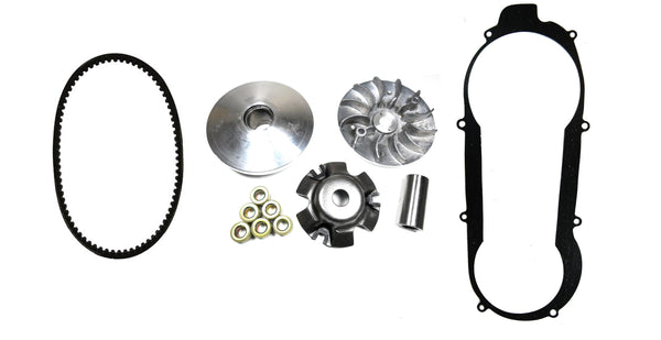 GY6-150 Front Clutch Variator & Powerlink Belt Kit (Short Case)For use on units with the 743x20x30 Belt