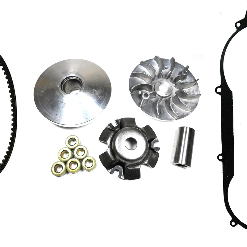 GY6-150 Front Clutch Variator & Powerlink Belt Kit (Short Case)For use on units with the 743x20x30 Belt