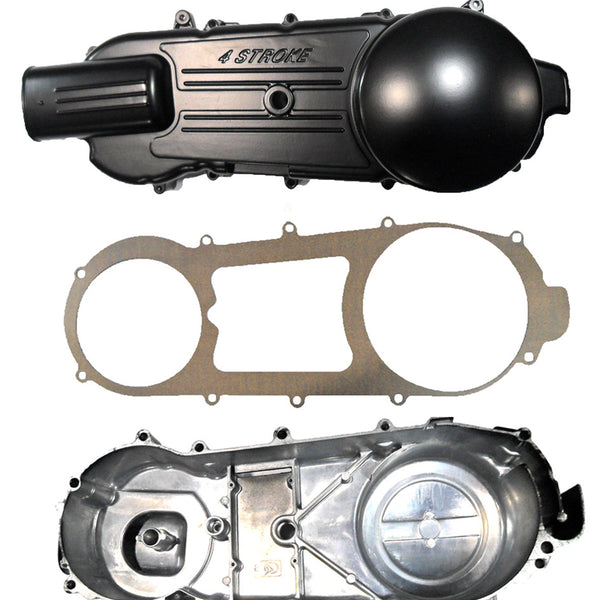 Gy6 150Cc Black Crankcase Cover (Lh) Long Case With Gasket