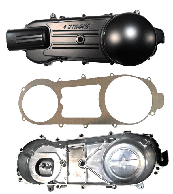 Gy6 150Cc Black Crankcase Cover (Lh) Long Case With Gasket