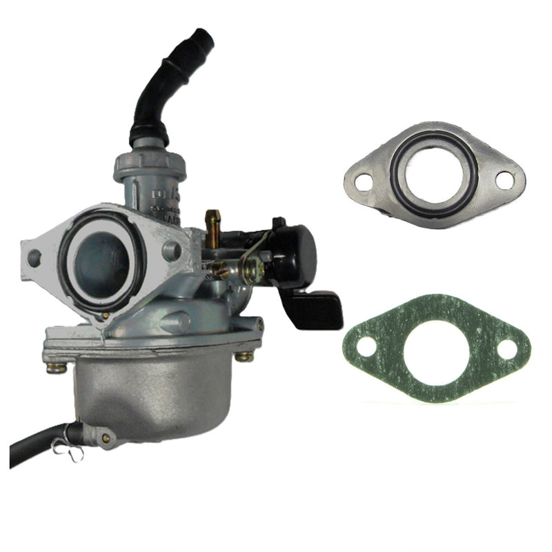 Carburetor PZ19 Manual Choke Lever LH with Insulator & Paper GasketFits Coleman 70DX, 125DX, Tao Tao, Coolster, Peace, Icebear, + More Dirt Bikes, ATVs, GoKartsIntake ID=16 Air Box OD=35 Bolts Ctr To Ctr 48mm