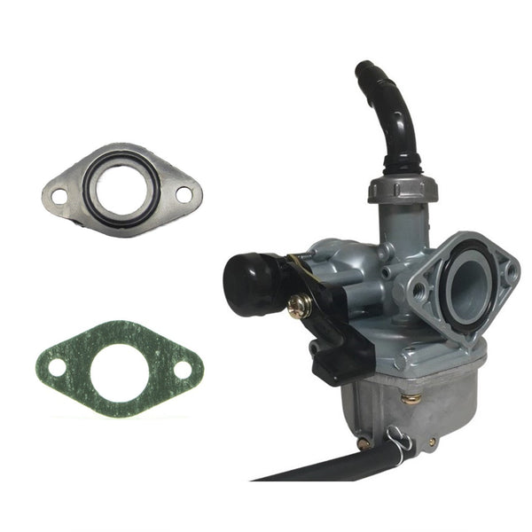 PZ19 Carburetor with Insulator & Paper Gasket50-125CC ATV, Dirtbike  Manual Choke  Intake ID=19 Air Box OD=35  Bolts c/c=48mm