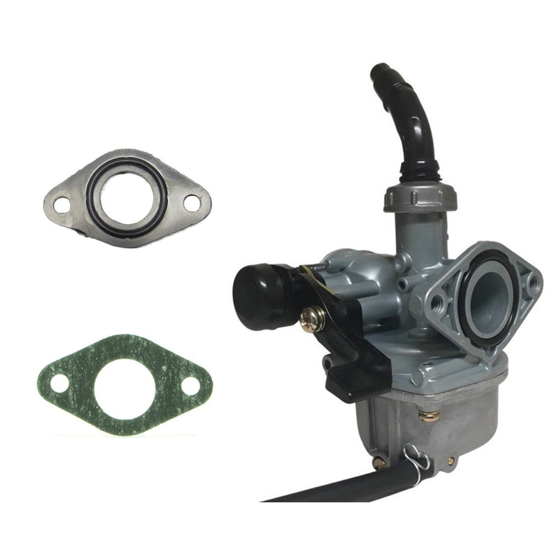 PZ19 Carburetor with Insulator & Paper Gasket50-125CC ATV, Dirtbike  Manual Choke  Intake ID=19 Air Box OD=35  Bolts c/c=48mm