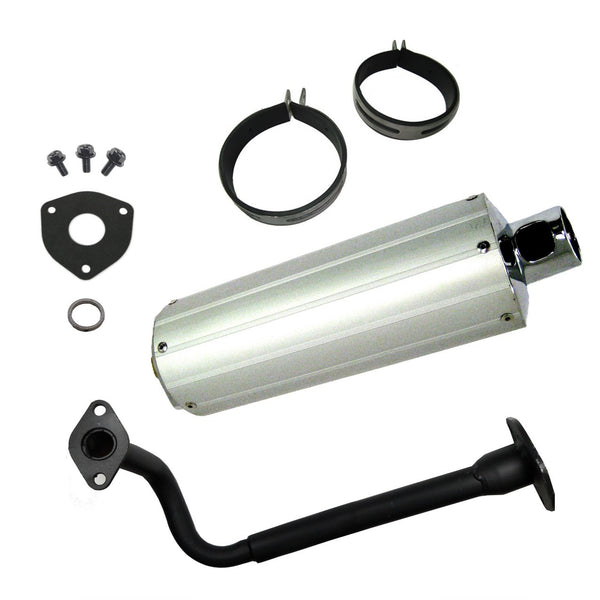 GY6-50 Chinese Scooters Exhaust Pipe Kit - 2 PieceCanister Length=14.5