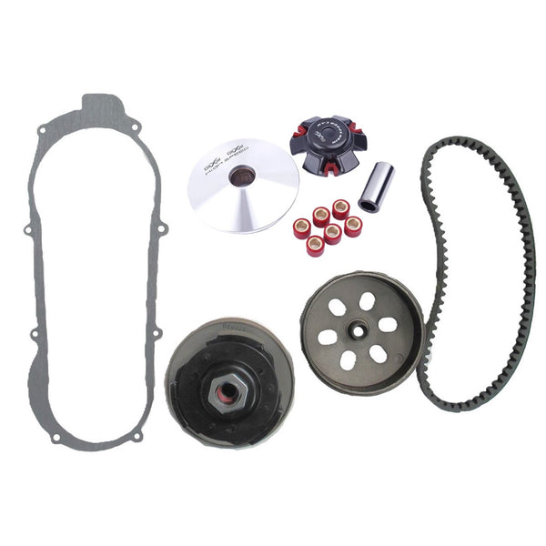 High Performance ATV & GoKart Clutch & Belt Kit - 150cc  Front Clutch Variator, Rear Clutch Pulley,  PowerLink Drive Belt & Belt Cover Gasket  Increased Performance Potential