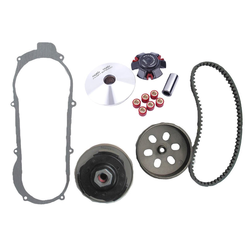 High Performance ATV & GoKart Clutch & Belt Kit - 150cc  Front Clutch Variator, Rear Clutch Pulley,  PowerLink Drive Belt & Belt Cover Gasket  Increased Performance Potential