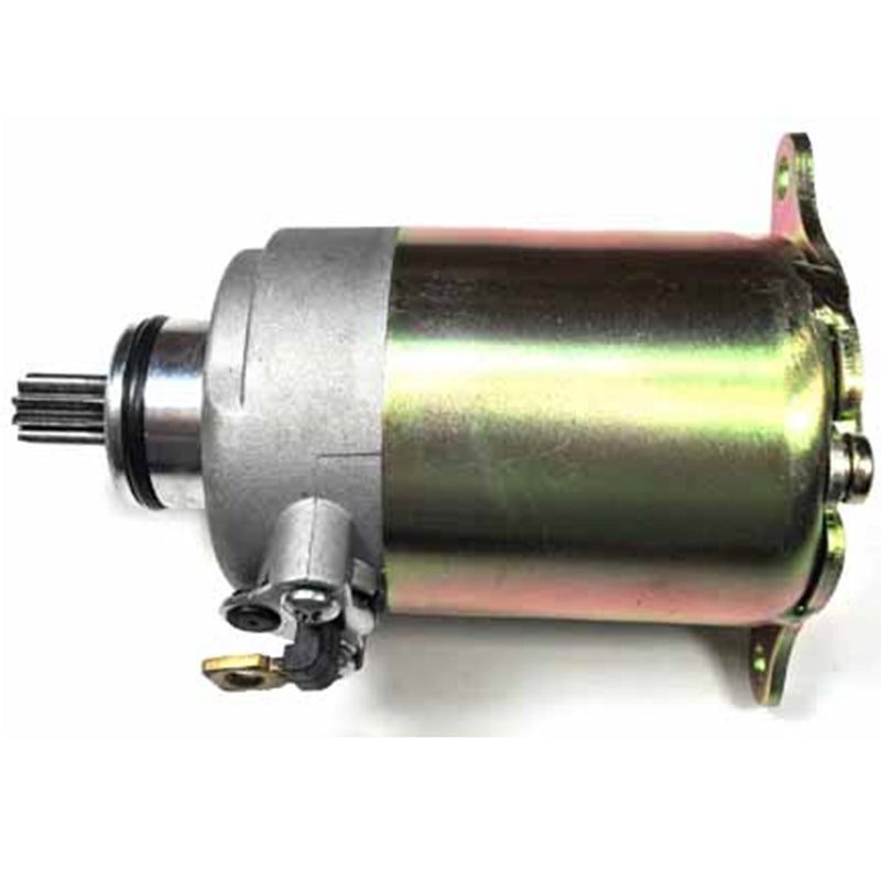 Starter Motor & Starter Relay (Solenoid) Kit, fits Most GY6-125, GY6-150 Chinese ATVs, GoKarts, Scooters  Shaft OD=11.5mm Spline=9  Flange= 30mm  1 ring terminal Bolts c/c=77mm